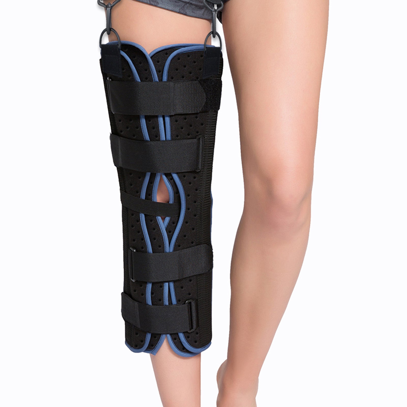 Tri-Panel Knee Immobilizer Post-Op Hinged Orthopedic Knee Support