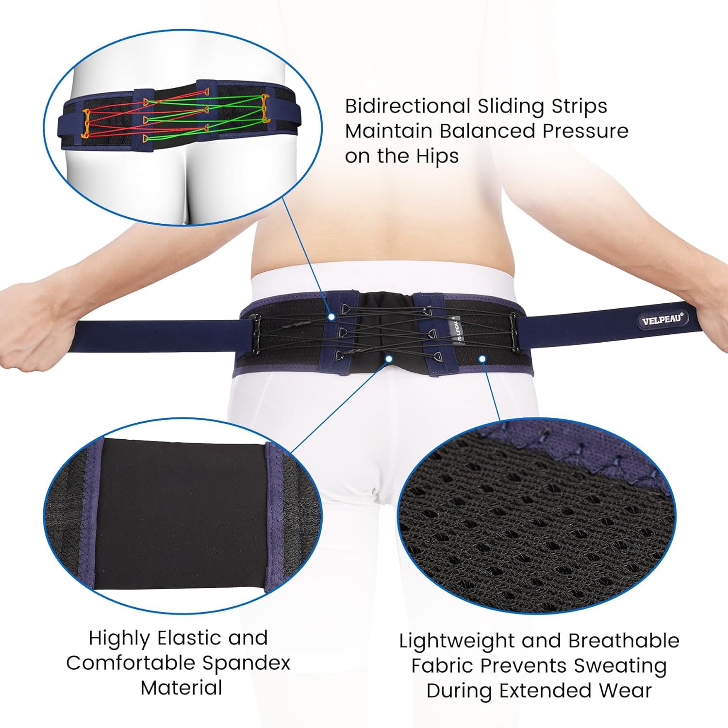 VP1022 VELPEAU Sacroiliac Si Joint Hip Belt - VELPEAU