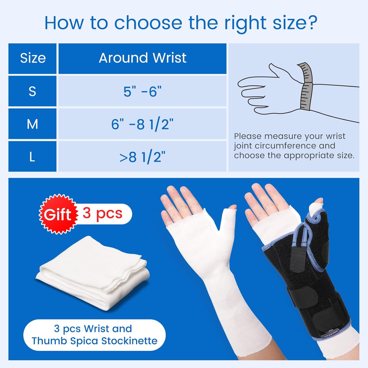 Wrist Brace with Thumb Stabilizer- Regular Version