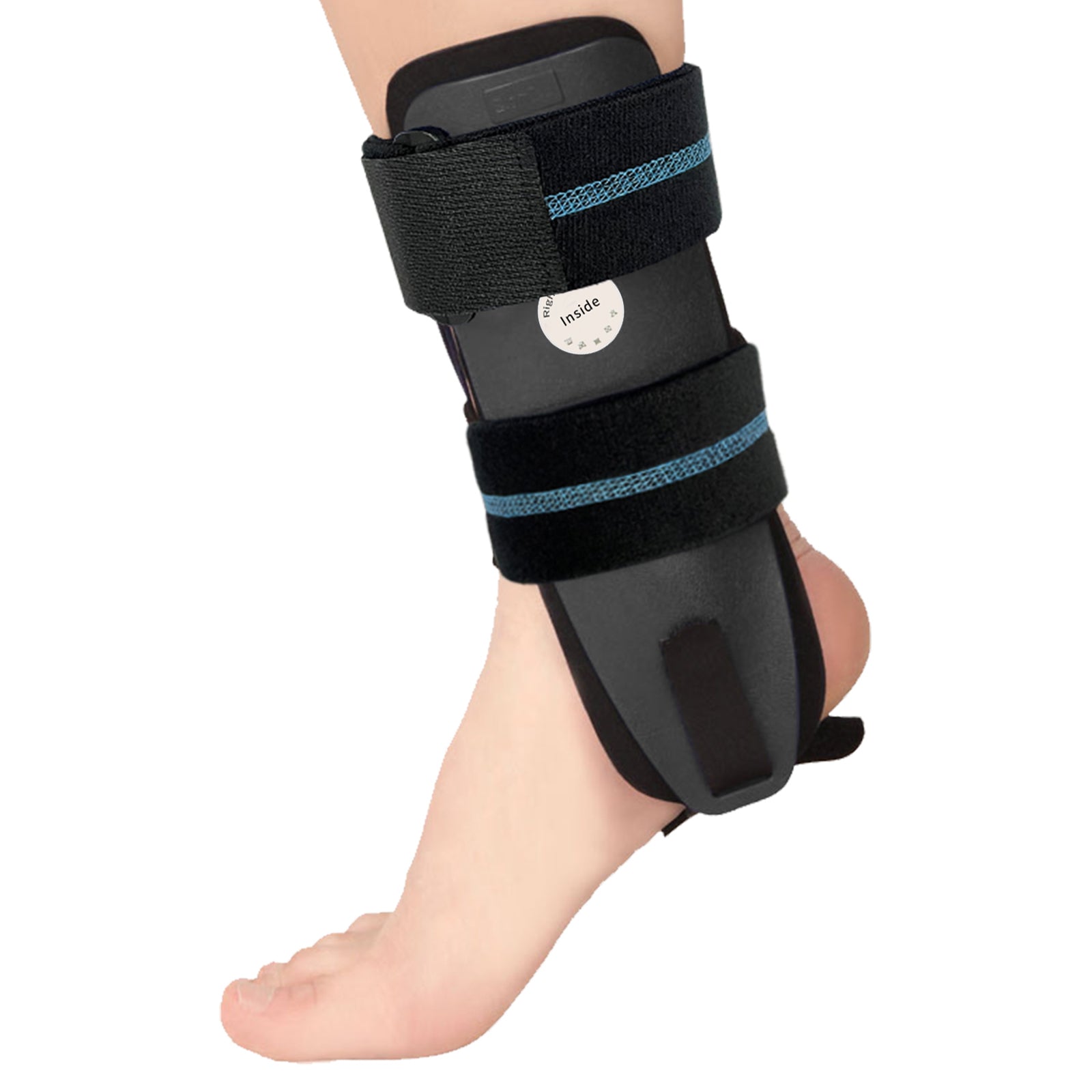 VP1501 VELPEAU Ankle Brace Stirrup Ankle Splint Adjustable Rigid Stabilizer for Sprains-Foam Pads Version