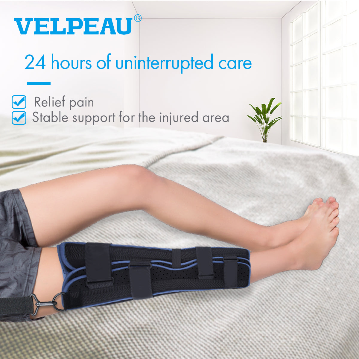 VP1202 VELPEAU Tri-Panel Knee Immobilizer Brace