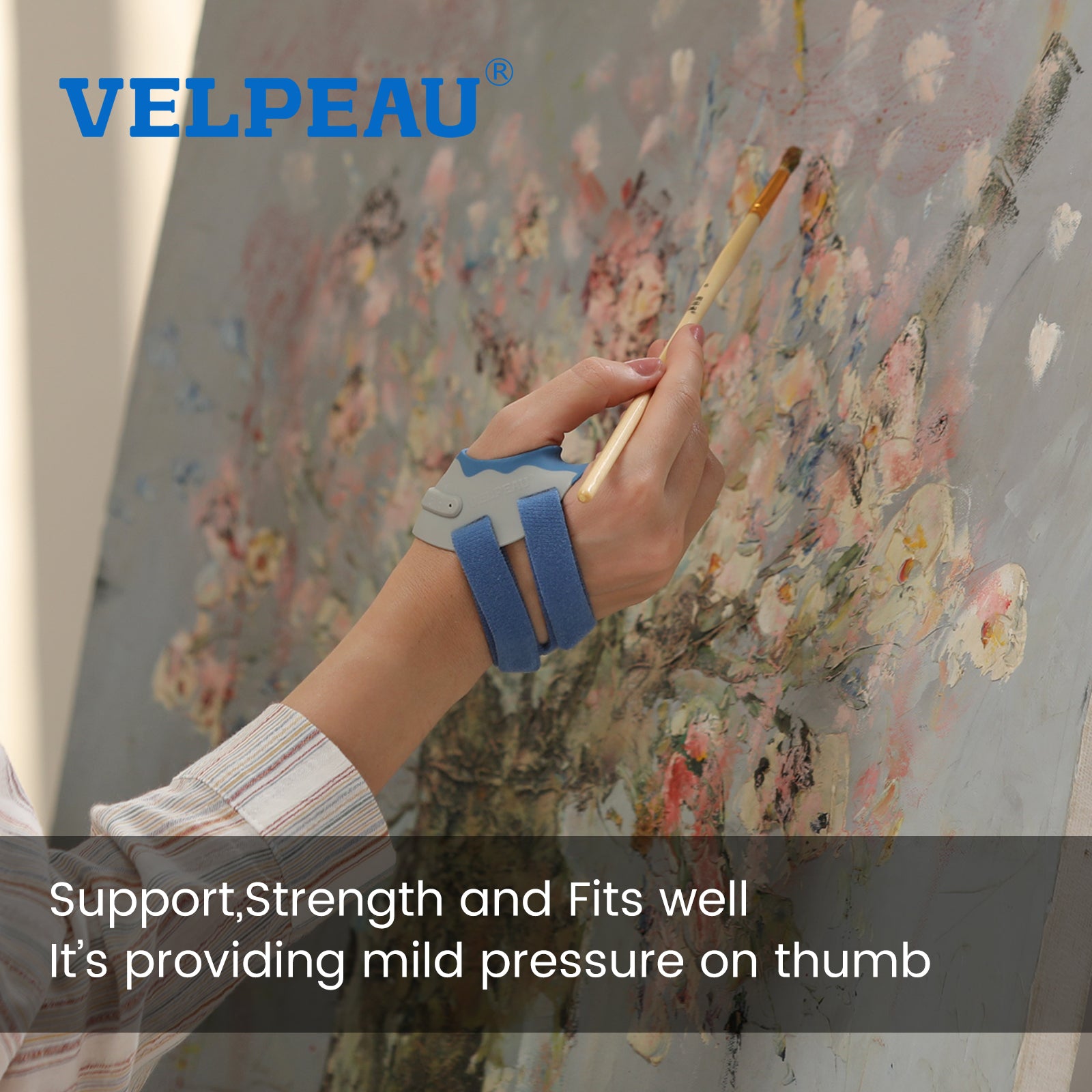 VP0907 VELPEAU CMC Thumb Support Brace Blue (Get One Free Adjustable & Replaceable Strap )